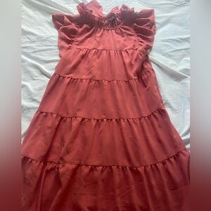Ruffle bow pink dress